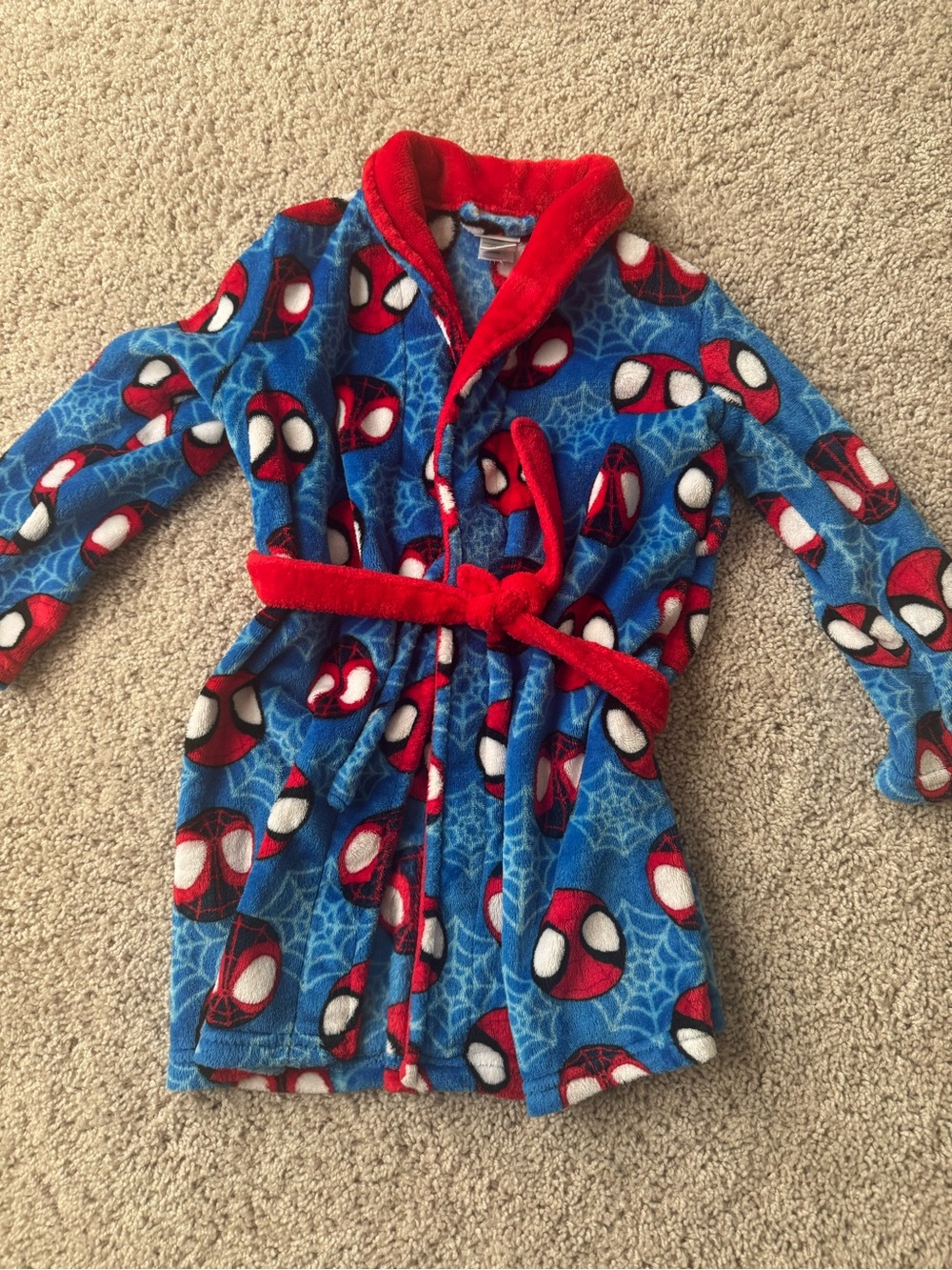 Marvel Red & Blue Spider-Man Plush Kids Robe